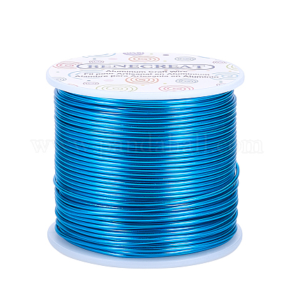 BENECREAT 15 Gauge 220FT Aluminum Wire Anodized Jewelry Craft Making Beading Floral Colored Aluminum Craft Wire - DeepSkyBlue AW-BC0001-1.5mm-07-1