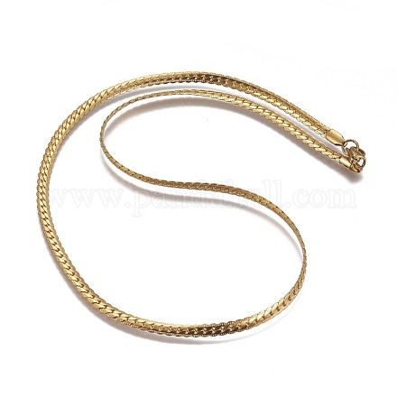 304 Stainless Steel Curb Chain Necklaces NJEW-F261-06G-1
