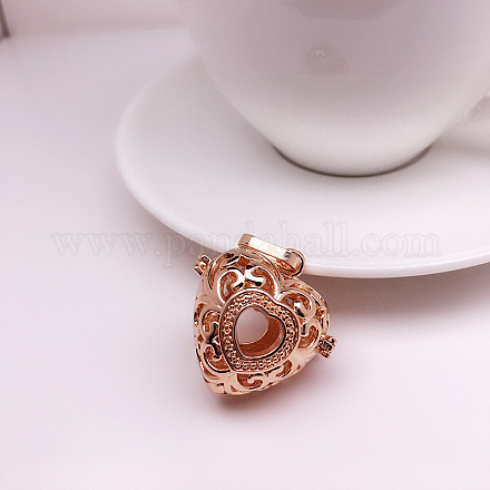 Brass Bead Cage Pendants BECA-PW0001-03A-1