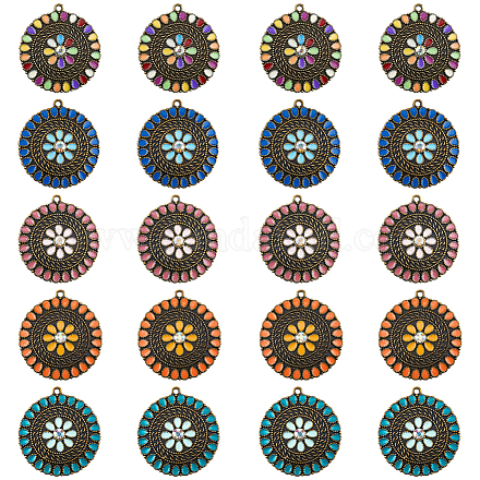 Hobbiesay 20pcs 5 colores colgantes de esmalte de aleación ENAM-HY0001-01-1