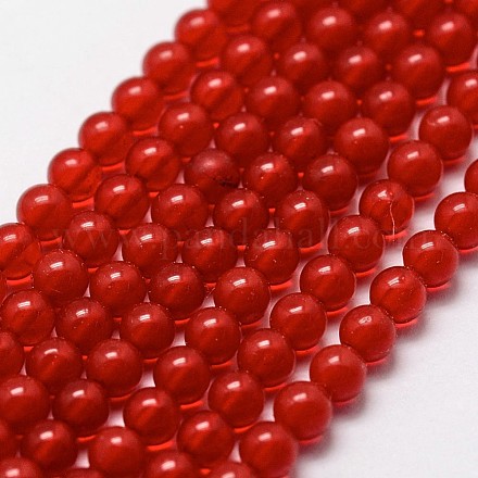 Coral rojo sintético rebordea cadenas G-N0209-01-3mm-1