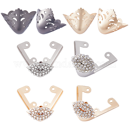 Gorgecraft 4 Pairs 4 Style Alloy Toe Cap Covers FIND-GF0005-25-1