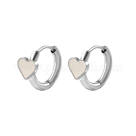 Natural Shell Heart Hoop Earrings QE2465-2-1