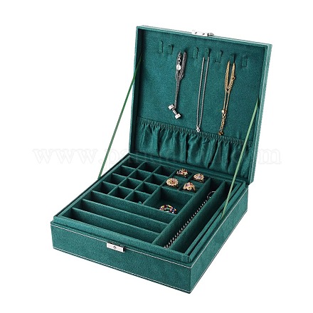 Boîtes à bijoux en velours et bois VBOX-I001-03A-1