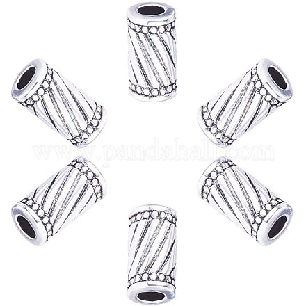 PandaHall Elite 100pcs Column Spacer Beads Tibetan Alloy Antique Silver Tube Jewelry Spacers For Bracelet Necklace DIY Jewelry Making PALLOY-PH0005-20-1