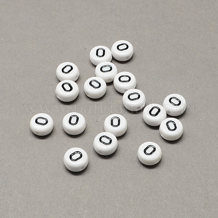 White and Black Acrylic Horizontal Hole Letter Beads SACR-Q101-01O-1