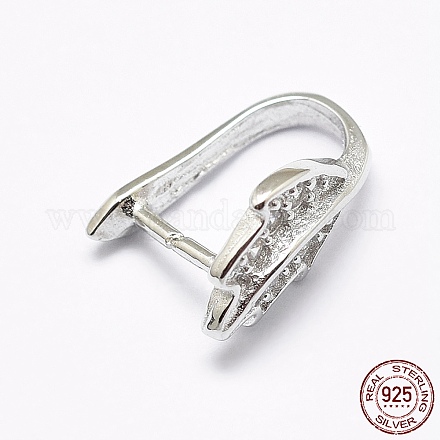 925 gancio per pendente in argento sterling placcato in rodio con micro pavè di zirconi STER-E053-04P-1