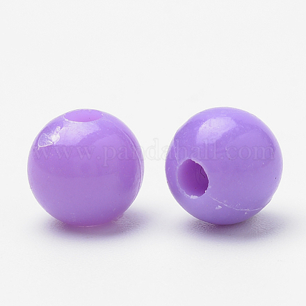 プラスチックビーズ  ラウンド  紫色のメディア  8x7.5mm  穴：2mm  約2270個/500g MACR-S272-46B-1