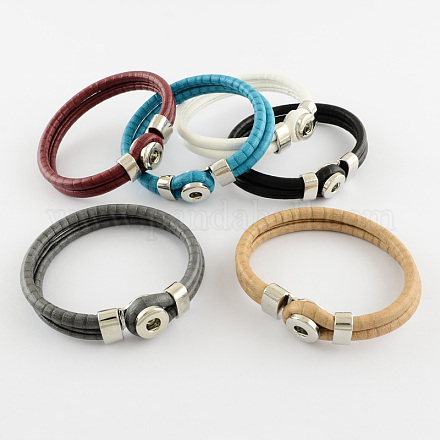 Imitation Leather Snap Bracelet Making BJEW-S109-M-1