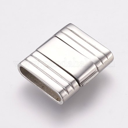 304 Stainless Steel Fold Over Clasps STAS-E144-118P-1