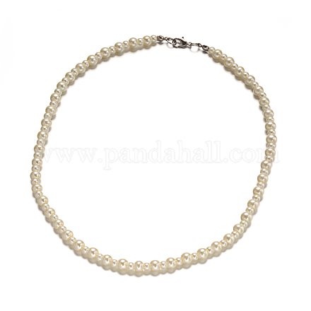 Acrilico rotondo collane di imitare perla perline NJEW-O084-11-1