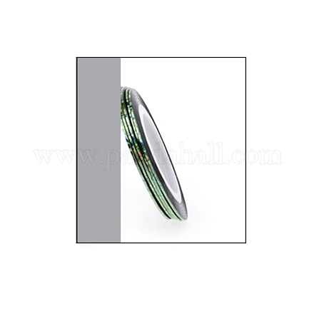 レーザーネイルストライピングテープライン  マルチカラーロールキラキラネイルアートステッカー  指の爪の足の爪の爪の先端の装飾  ダークシーグリーン  4.3cm  20 m /ロール MRMJ-L003-A33-1