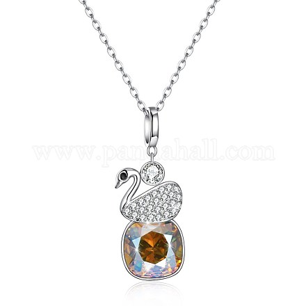 925 подвесные стерлингового серебра ожерелья NJEW-BB30744-J-1