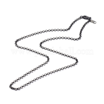 Collares de cadena de 304 acero inoxidable Rolo NJEW-JN03569-02-1