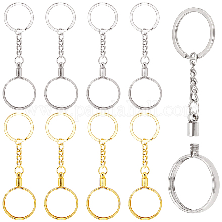 NBEADS 8 Pcs 2 Colors Coin Holder Keychain FIND-NB0002-91-1