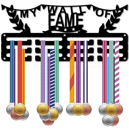CREATCABIN Medal Holder Medal Hanger Display Rack Sports Metal Hanging Awards Iron Small Mount for Wall Home Badge Race Running Soccer Dance Medalist Black 11.4 x 5.1 Inch-My Wall of Fame ODIS-WH0055-056-1