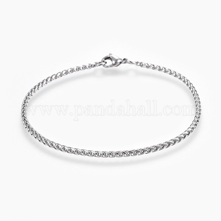 304 Stainless Steel Wheat Chain Bracelets BJEW-P239-03A-1