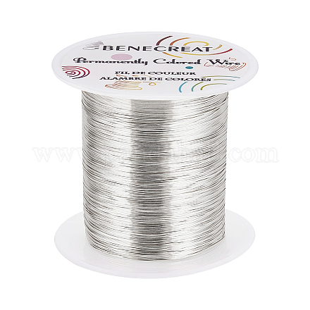 BENECREAT 26 Gauge 131 Yards Tarnish Resistant Silver Wire Jewelry Beading Wire for Beading Wrapping and Other Jewelry Craft Making CWIR-BC0001-35B-S-1