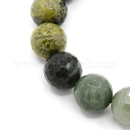 Natural Green Rutilated Quartz Round Beads Strands G-L108-14mm-01-1