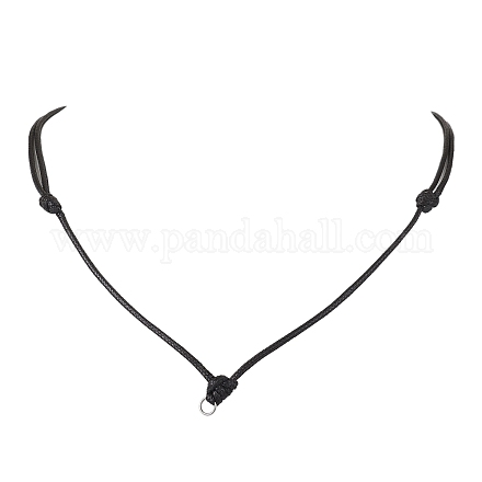 Verstellbare Halsketten mit Anhänger aus gewachster Kordel NJEW-JN04668-1