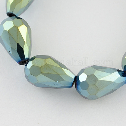 Chapelets de perles en verre électroplaqué EGLA-R045-12x8mm-05-1