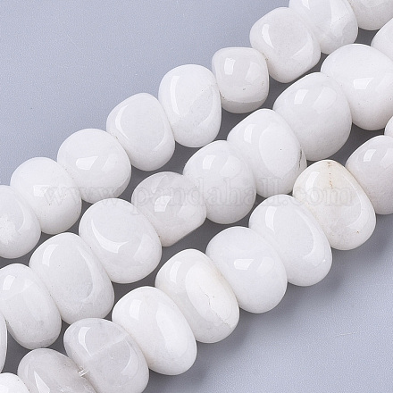 Natural White Jade Beads Strands G-S364-033-1