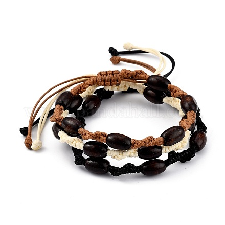 Ensembles de bracelets de perles tressées avec cordon de polyester ciré coréen ajustable BJEW-JB05438-1