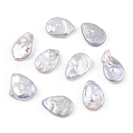 Perle keshi di perle nucleate naturali barocche PEAR-S020-Z01-1-1