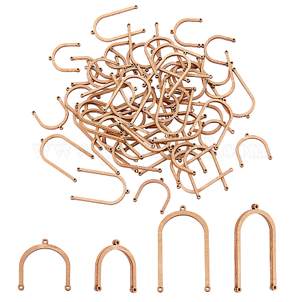 PH PandaHall 60pcs Wooden Arch Links 2 Sizes Connector Links Wood Chandelier Component Links 3 Loop Link Connectors for Pendant Bracelet Necklace Earring Jewelry Findings DIY Crafting DIY-PH0009-19-1