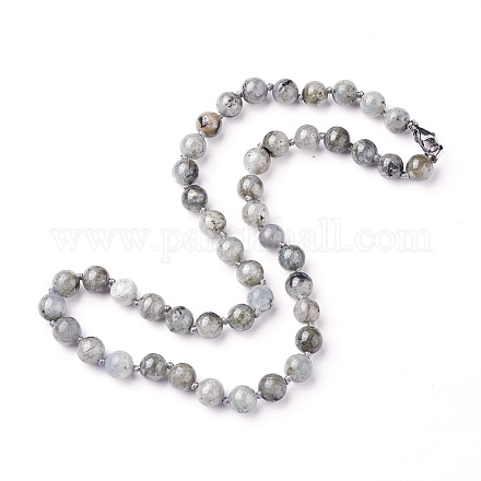 Collier de perles de labradorite naturelle NJEW-I107-03-1
