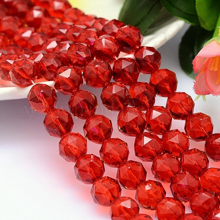 Faceted Round Imitation Austrian Crystal Bead Strands G-M191-8mm-06A-1