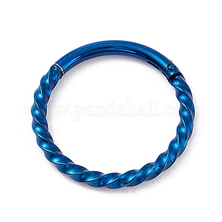 女の子の女性のためのツイストリングフープピアス  分厚い304ステンレス鋼のイヤリング  ブルー  12.7x1.2mm  16ゲージ（1.3mm） STAS-D453-01A-03-1