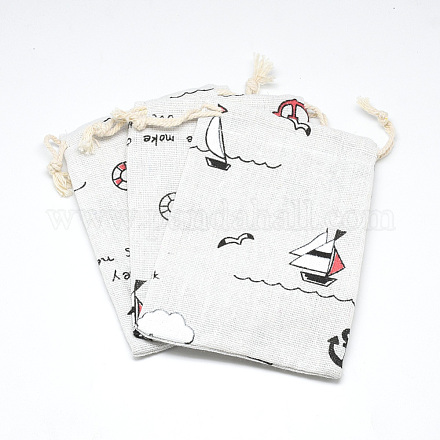 Bolsas de algodón estampadas bolsas de cordón X-ABAG-T004-10x14-09-1