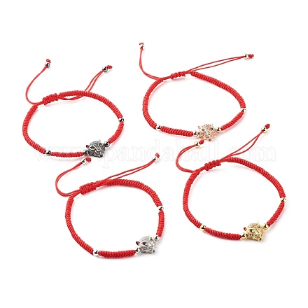 Geflochtenes Armband aus geflochtenen Zirkonia-Perlen aus Messing mit Mikropavé aus Messing für Teenager-Mädchen BJEW-JB06981-1
