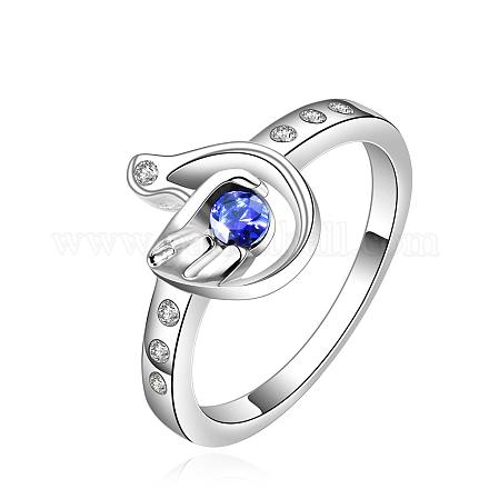 Laiton coeur anneaux de zircone cubique pour les femmes RJEW-BB09003-7-1