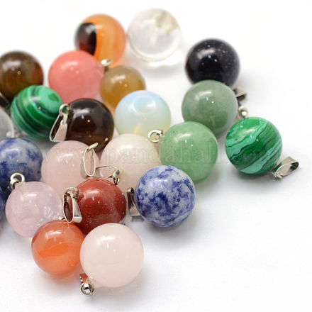 Round Natural & Synthetic Mixed Stone Pendants G-Q434-M-1