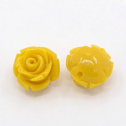 Synthetic Coral 3D Flower Rose Beads CORA-A006-20mm-057-1