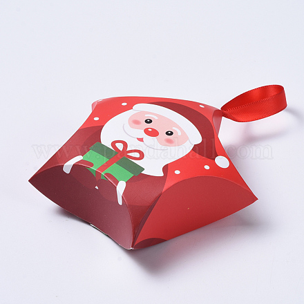星形のクリスマスギフトボックス  リボン付き  ギフトラッピングバッグ  プレゼント用キャンディークッキー  レッド  12x12x4.05cm CON-L024-F03-1