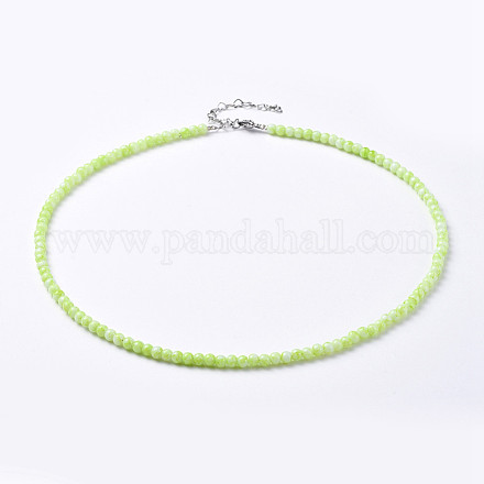 Collane di perle di vetro verniciate a spruzzo NJEW-JN02569-02-1
