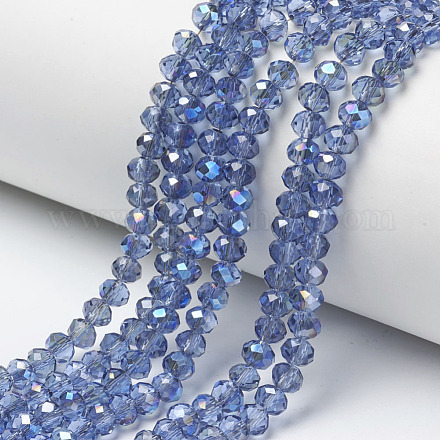 Chapelets de perles en verre électroplaqué EGLA-A034-T6mm-I12-1