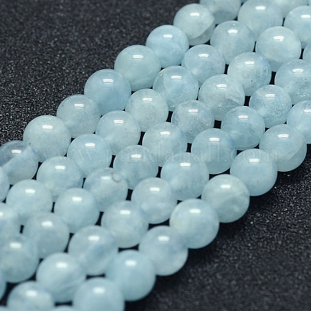 Chapelets de perles en aigue-marine naturelle G-P342-10-5mm-A+-1