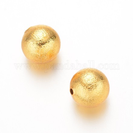 Круглые матовые шарики из латуни X-KK-D509-03G-1