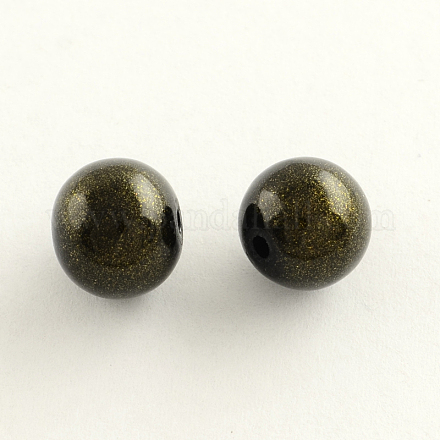 Chapelets de perles rondes en verre peint par pulvérisation DGLA-Q015-6mm-20-1
