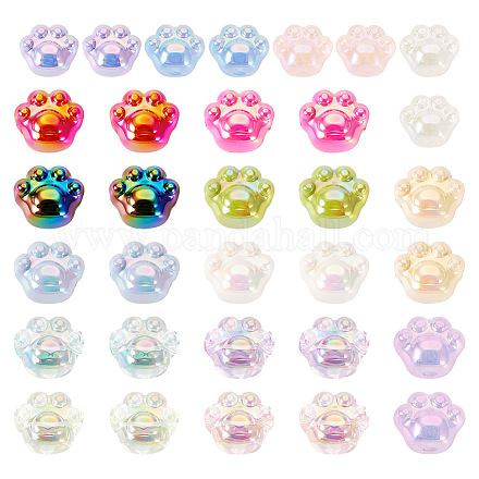 Pandahall 32 pièces 16 couleurs placage uv arc-en-ciel perles acryliques irisées OACR-TA0001-43-1