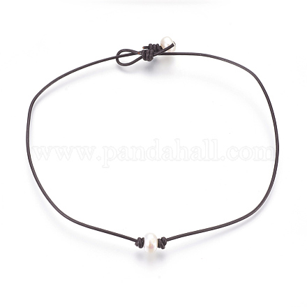 Halsketten aus Rindsleder mit Kordel NJEW-JN02248-1