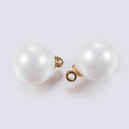 Breloques en perles de nacre en acrylique KK-J268-12G-1