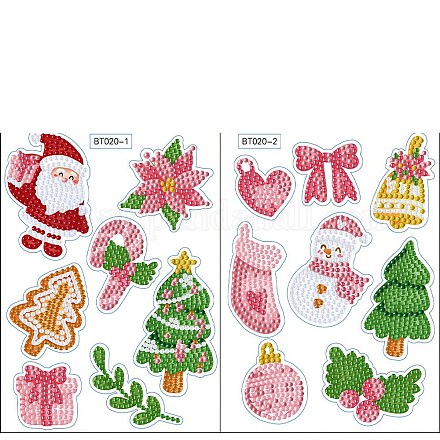 Kit di adesivi per pittura con diamanti a tema natalizio fai da te XMAS-PW0001-136A-1