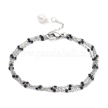 304 Stainless Steel Multi-strand Bracelets BJEW-JB05189-01-1