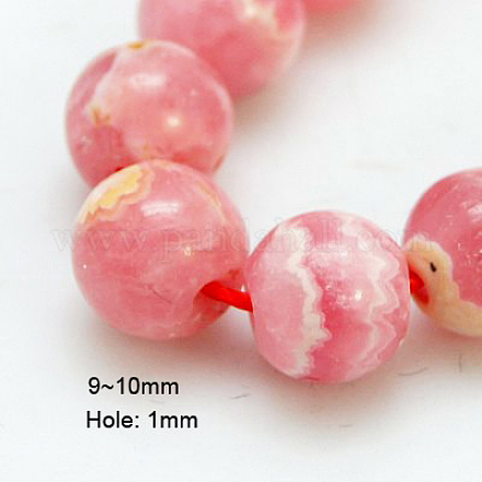 Natur Rhodochrosit Perlen Stränge G-C068-9-10mm-3-1