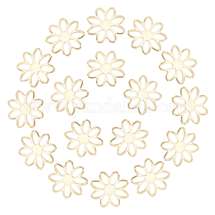 UNICRAFTALE 20pcs Golden Flower Pendants 304 Stainless Steel Dangle Charms Hollow Smooth Pendants for Jewelry Making Crafting STAS-UN0032-99G-1